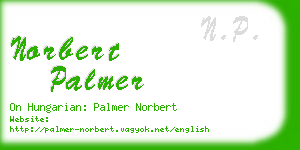 norbert palmer business card